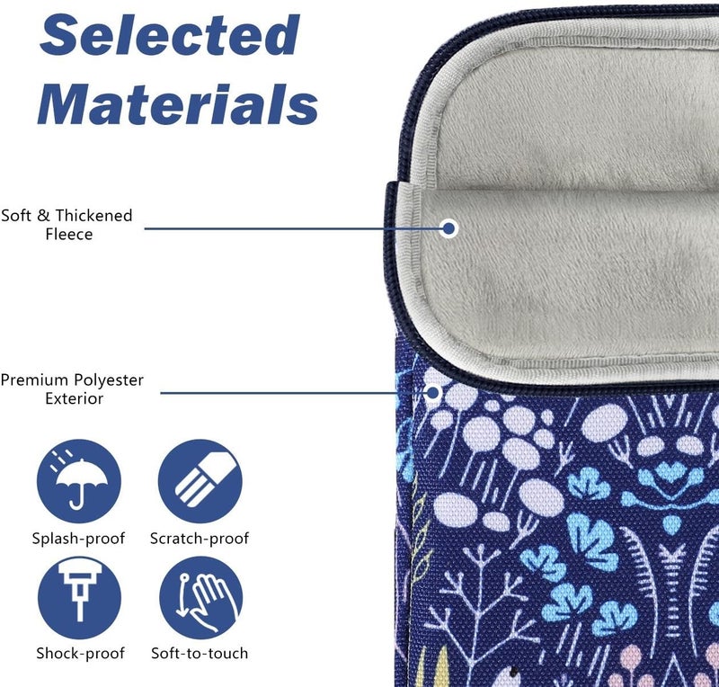 Dadanism 6-7 Inch Universal Padded Sleeve for 7" Colorsoft Signature Edition eReader 2024 and 6" eReader Book, Protective Sleeve Pouch Bag Carrying Case for Kobo E-Reader, Night Blue - Image 3